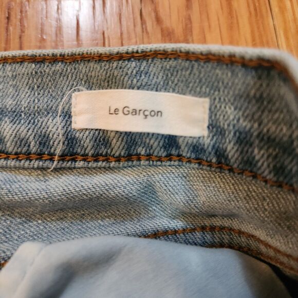 Frame Le Garcon in Spotlight, Mid-Rise Cropped Ankle Boyfriend Jeans, Sz 27 - Picture 5 of 10
